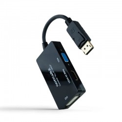 Nanocable Conversor DISPLAYPORT a HDMI/DVI/VGA, 20 cm, Negro
