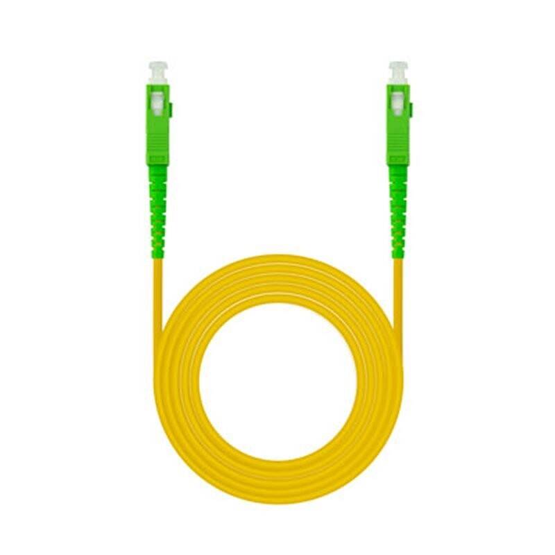 Nanocable Cable de Fibra Óptica SC/APC a SC/APC Monomodo Simplex LSZH, Amarillo, 1 m