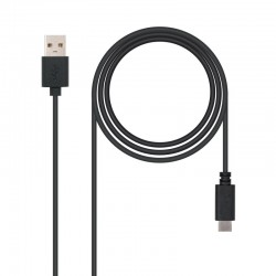 Nanocable USB 2.0, 0.5m cable USB 0,5 m USB C USB A Negro