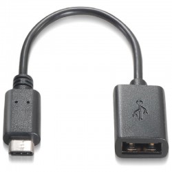 Nanocable USB 2.0, 0.15m cable USB 0,15 m USB C USB A Negro