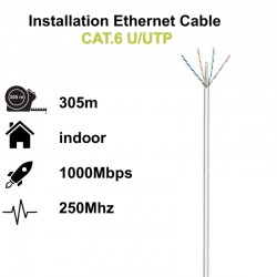 Ewent IM1217 cable de red Gris 305 m Cat6 U/UTP (UTP)