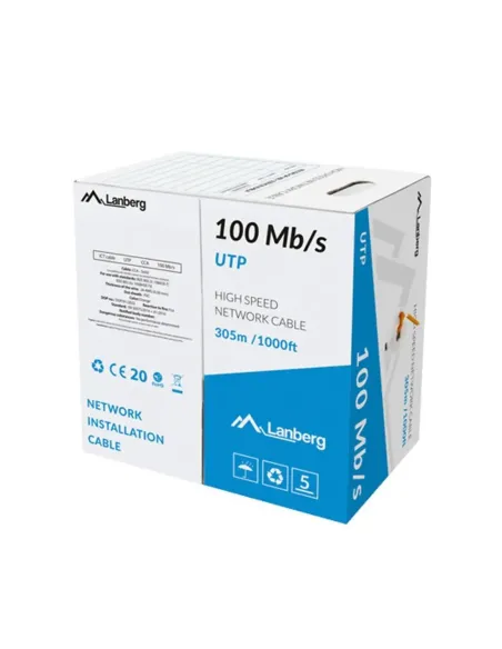 Bobina cat.5e lanberg utp 305m solid cca naranja