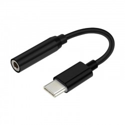AISENS Conversor USB C a Audio, USB C/M - jack 3.5/H, Negro, 15cm