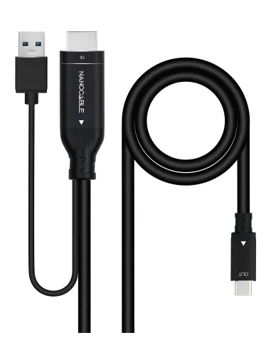 Nanocable Cable Conversor HDMI a USB-C, Negro, 1.8 m