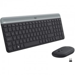 Logitech Slim Wireless Combo MK470 teclado RF inalámbrico QWERTY Español Grafito