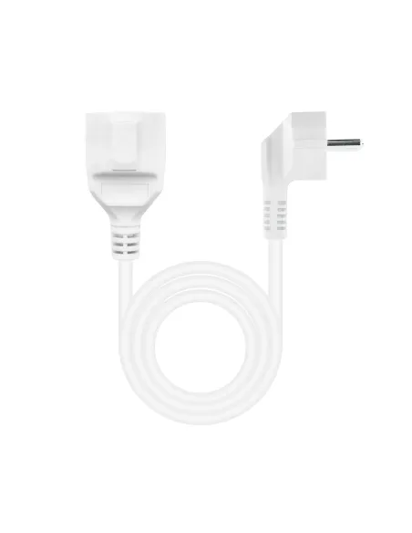 Nanocable Cable de Alimentación Alargador, Blanco, 10 m