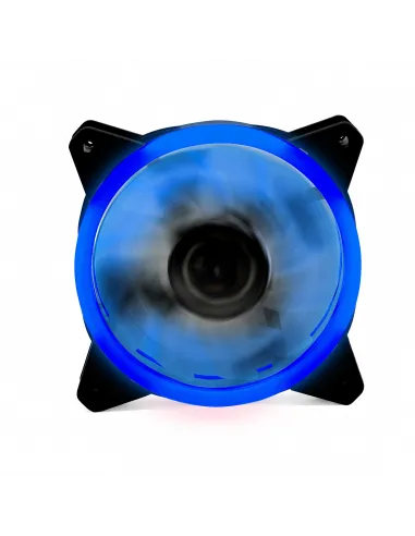 Ventilador gaming doble anillo 12 cm azul