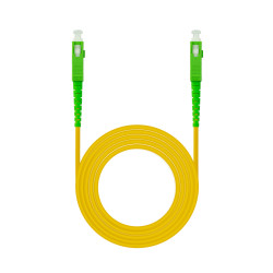Nanocable Cable de Fibra Óptica SC APC a SC APC Monomodo Simplex LSZH, Amarillo, 50 m