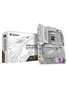 GIGABYTE X870 AORUS ELITE WIFI7 ICE Placa Base - Compatible con CPUs AMD Ryzen 9000, 16+2+2 fases VRM digital, hasta 8200MHz