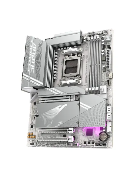 GIGABYTE X870 AORUS ELITE WIFI7 ICE Placa Base - Compatible con CPUs AMD Ryzen 9000, 16+2+2 fases VRM digital, hasta 8200MHz