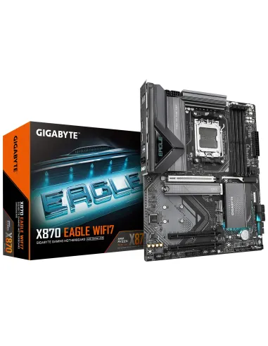 GIGABYTE X870 EAGLE WIFI7 Placa Base - Compatible con CPUs AMD Ryzen 9000, 14+2+2 fases VRM, hasta 8000MHz DDR5 (OC), 1xPCIe