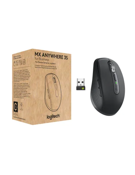 Logitech MX Anywhere 3S for Business ratón Oficina mano derecha RF Wireless + Bluetooth Laser 8000 DPI
