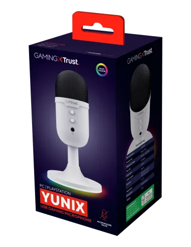 Trust GXT 234P Yunix Blanco Micrófono de superficie para mesa