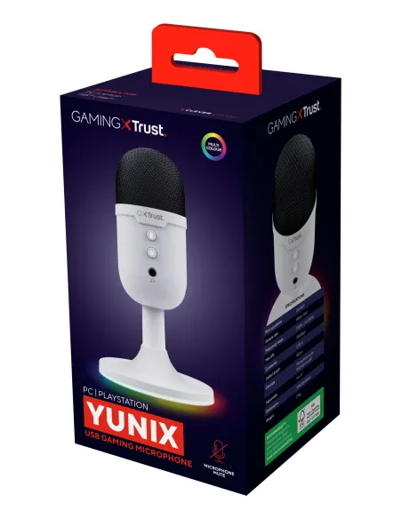 Trust GXT 234P Yunix Blanco Micrófono de superficie para mesa