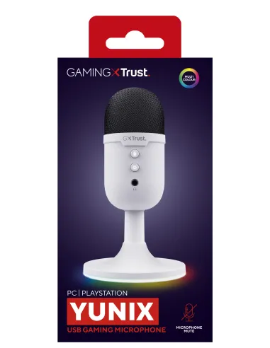 Trust GXT 234P Yunix Blanco Micrófono de superficie para mesa
