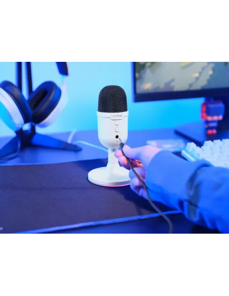 Trust GXT 234P Yunix Blanco Micrófono de superficie para mesa