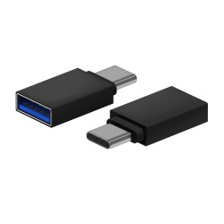 AISENS Mini Adaptador Aluminio USB 3.2 Gen1 3A, Tipo USB-C M-A H, Negro