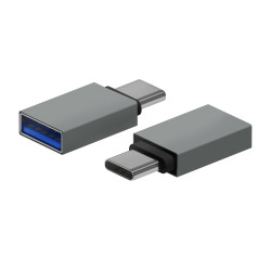 AISENS Mini Adaptador Aluminio USB 3.2 Gen1 3A, Tipo USB-C M-A H, Gris