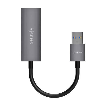 AISENS Conversor USB 3.0 A Ethernet Gigabit 10 100 1000 Mbps, Gris, 15cm