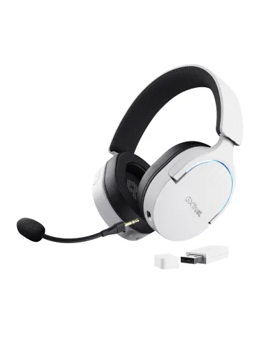 Trust GXT 491W FAYZO Auriculares Inalámbrico y alámbrico Diadema Juego USB Tipo C Bluetooth Negro, Blanco