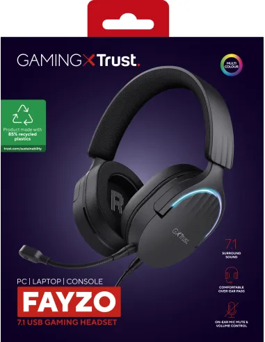 Trust GXT 490 FAYZO Auriculares Alámbrico Diadema Juego USB tipo A Negro
