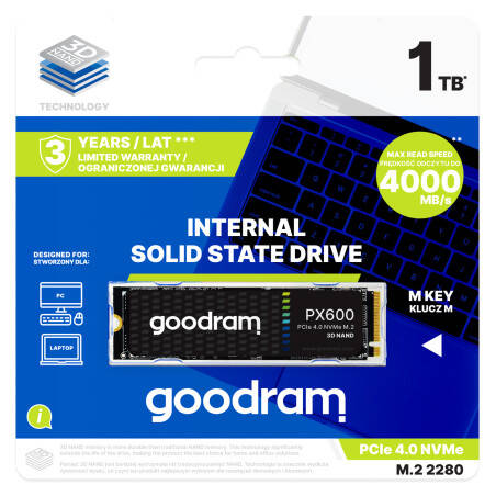 Goodram SSDPR-PX600-2K0-80 unidad de estado sólido M.2 2 TB PCI Express 4.0 3D NAND NVMe