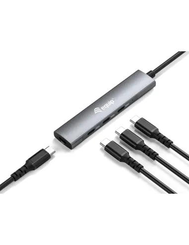 Equip 128963 hub de interfaz USB 3.2 Gen 1 (3.1 Gen 1) Type-C 5000 Mbit s Negro, Plata