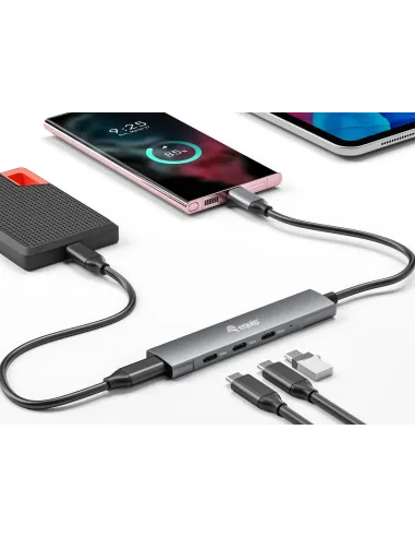 Equip 128963 hub de interfaz USB 3.2 Gen 1 (3.1 Gen 1) Type-C 5000 Mbit s Negro, Plata