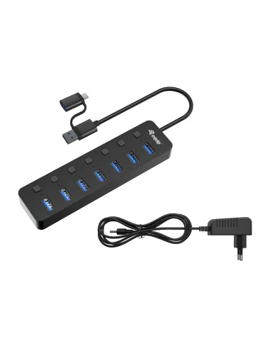 Equip 128965 hub de interfaz USB 3.2 Gen 1 (3.1 Gen 1) Type-A 5000 Mbit s Negro