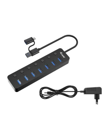 Equip 128965 hub de interfaz USB 3.2 Gen 1 (3.1 Gen 1) Type-A 5000 Mbit s Negro