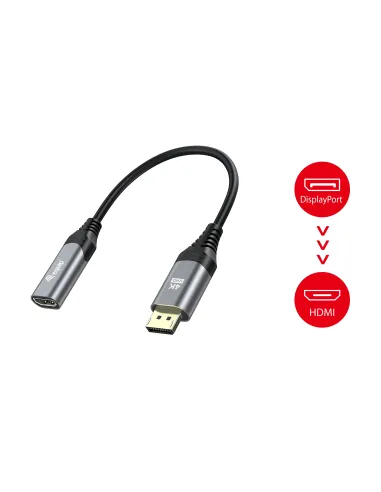 Equip 133445 adaptador de cable de vídeo 0,15 m DisplayPort HDMI Negro, Gris