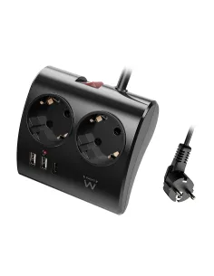 Ewent EW3871 base múltiple 1,5 m 3 salidas AC Interior Negro