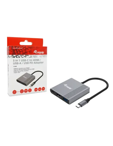 Equip 133488 Adaptador gráfico USB 3840 x 2160 Pixeles Negro, Gris