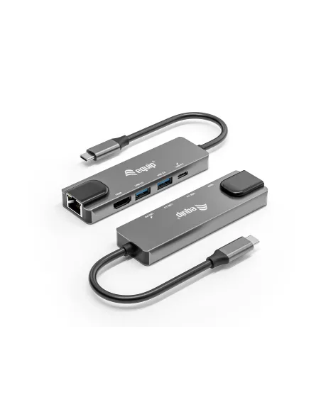 Equip 133489 base para portátil y replicador de puertos Alámbrico USB 3.2 Gen 1 (3.1 Gen 1) Type-C Gris
