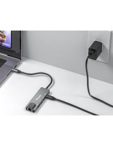 Equip 133489 base para portátil y replicador de puertos Alámbrico USB 3.2 Gen 1 (3.1 Gen 1) Type-C Gris