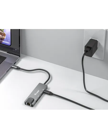 Equip 133489 base para portátil y replicador de puertos Alámbrico USB 3.2 Gen 1 (3.1 Gen 1) Type-C Gris