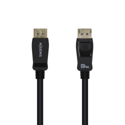 AISENS Cable Displayport Certificado V1.4 8k@60hz, DP/M-DP/M, Negro, 2.0m