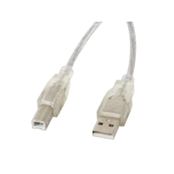 CABLE IMPRESORA LANBERG USB MACHO/USB MACHO FERRITA 3M TRANSPARENTE