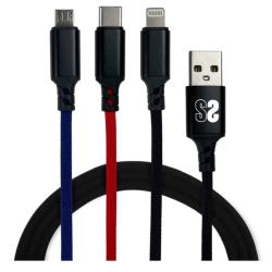 SUBBLIM Cable Premium 3in1 3.0 (Micro USB+Type C+Lightning)