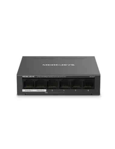 Switch mercusys ms106lp 6 puertos -  10 - 100mbps -  rj45 4p poe