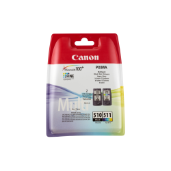 Canon PG-510/CL-511 Multi Pack cartucho de tinta 2 pieza(s) Original Rendimiento estándar Negro, Cian, Magenta, Amarillo