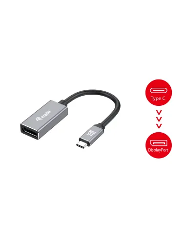 Equip 133493 adaptador de cable de vídeo 0,15 m USB Tipo C DisplayPort Negro, Gris