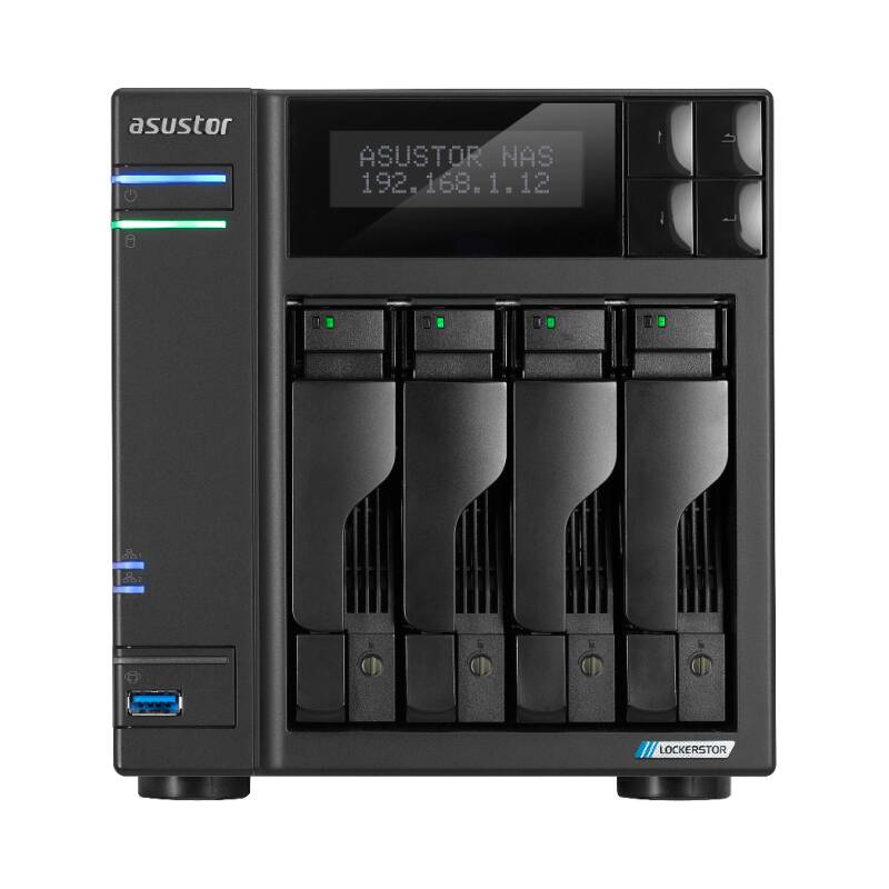 NAS ASUSTOR TOWER 4 BAY NAS QUAD-CORE 2.0GHZ DUAL 2.5GBE PORTS 4GB RAM DDR4