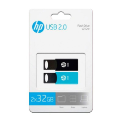 PENDRIVE HP 32GB USB 2.0 V212W NEGRO/AZUL PACK 2