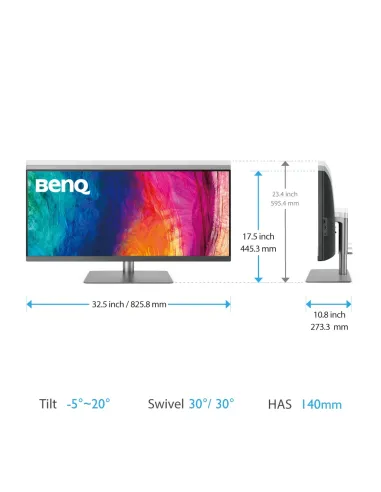 BenQ PD3420Q pantalla para PC 86,4 cm (34") 3440 x 1440 Pixeles Quad HD LED Gris