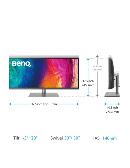 BenQ PD3420Q pantalla para PC 86,4 cm (34") 3440 x 1440 Pixeles Quad HD LED Gris