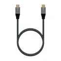 AISENS Cable USB 3.2 Gen2X2 Aluminio 20Gbps 5A 100W E-Mark, Tipo USB-C M-USB-C M, Gris, 2.0M