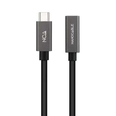 Nanocable Cable Prolongador USB-C 3.2 Gen2x2 20Gbps 3A, 4K 60Hz, USB-C M-USB-C H, Negro, 1 m