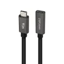 Nanocable Cable Prolongador USB-C 3.2 Gen2x2 20Gbps 3A, 4K 60Hz, USB-C M-USB-C H, Negro, 1 m