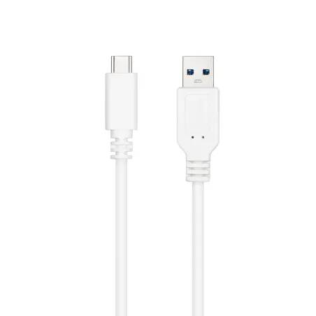 Nanocable Cable USB 3.1, Gen2 10 Gbps 3A, tipo USB-C M-A M, Blanco, 2 m